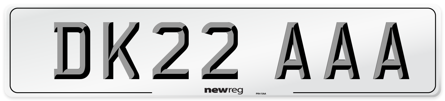 DK22 AAA Number Plate from New Reg
